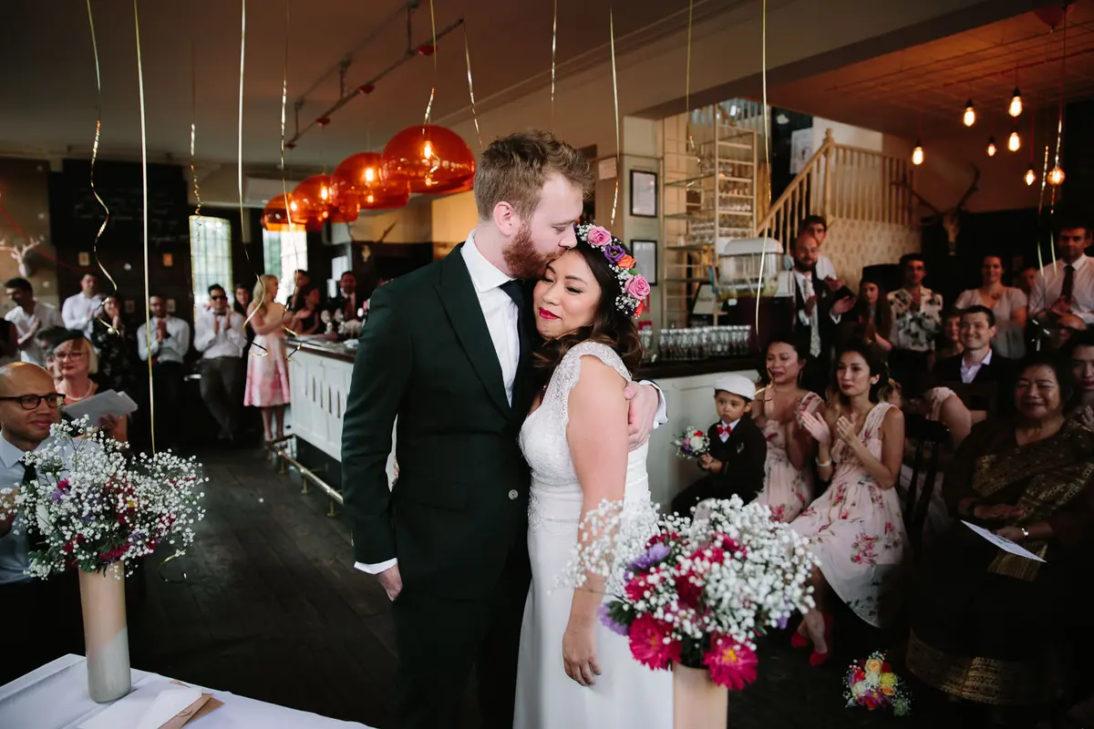 Wedding ceremony in pub in Oxford