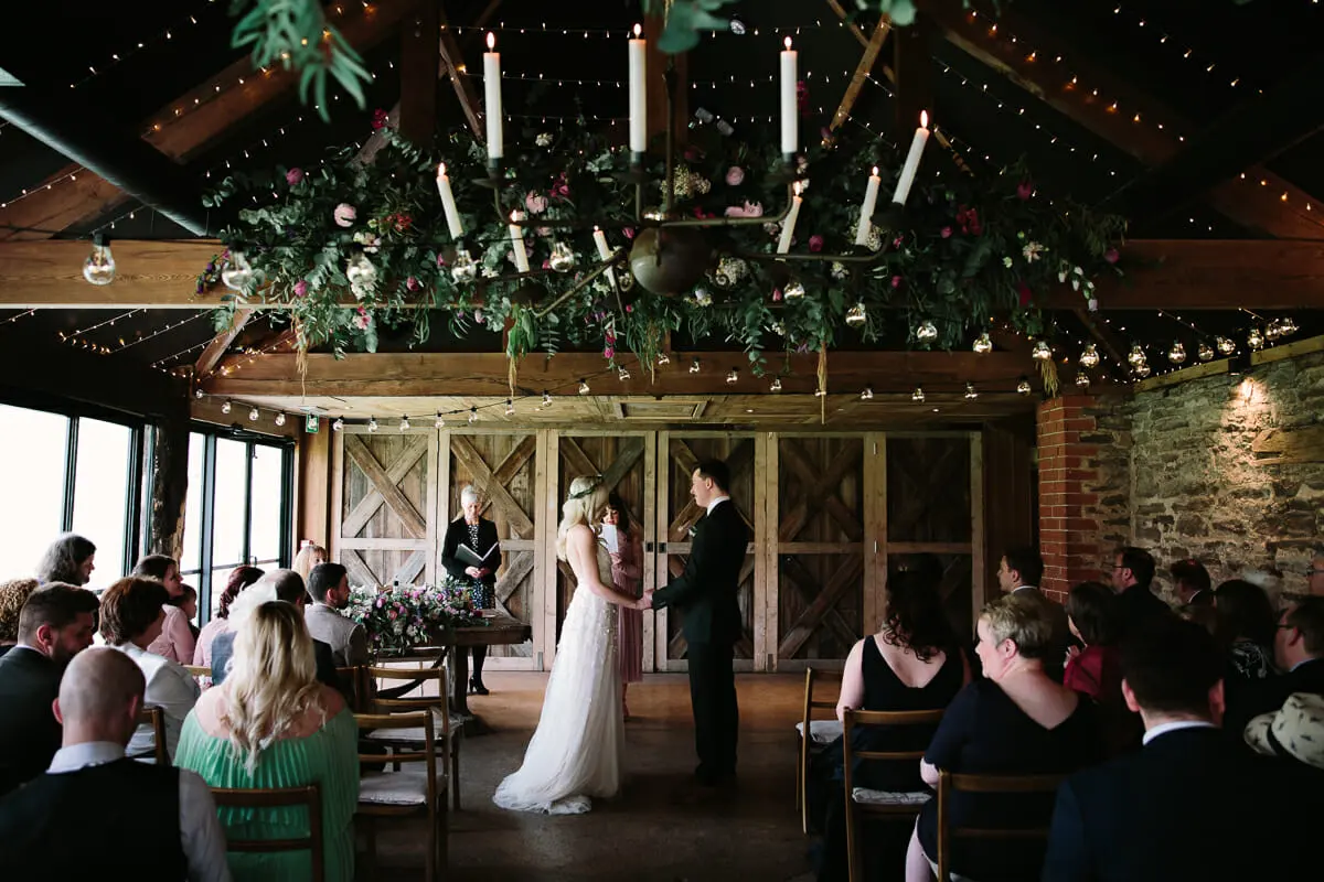 Barn wedding at Dewsall Court Hereford