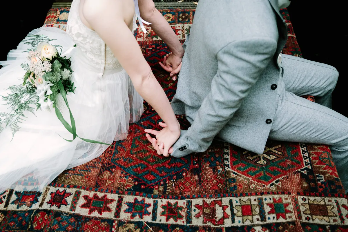 First Look at an outdoor Oxfordshire wedding