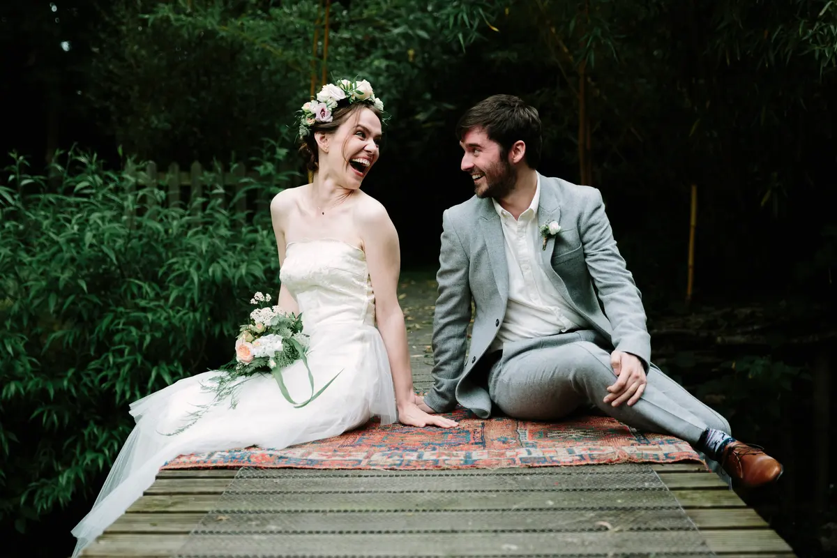 the most adorable couple during their outdoor Oxfordshire wedding