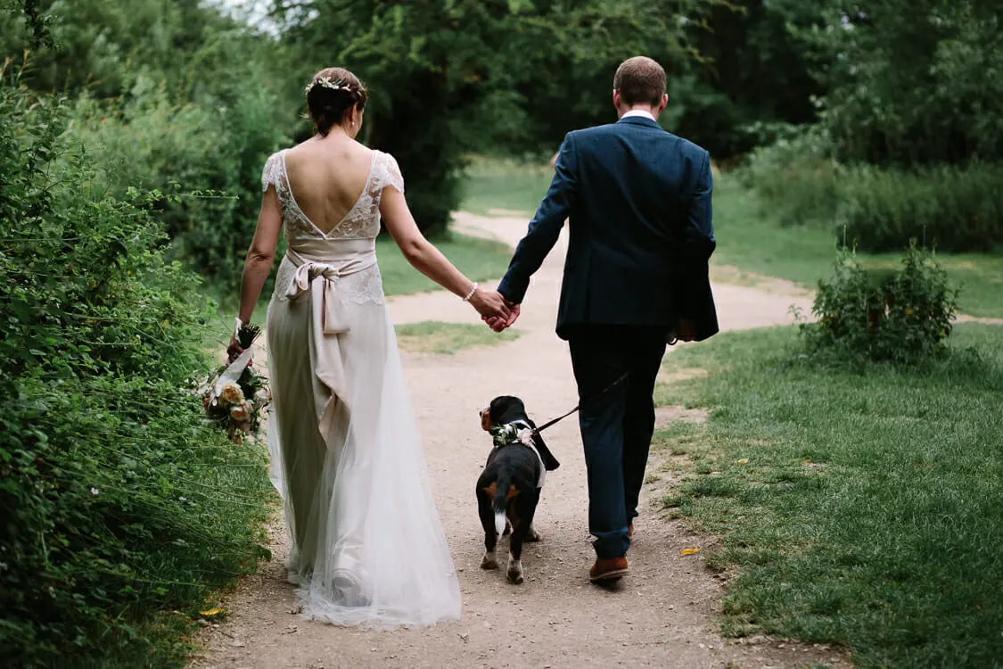 Wedding Portraits with dog at The Perch Oxford - by Philippa James Wedding Photographer 