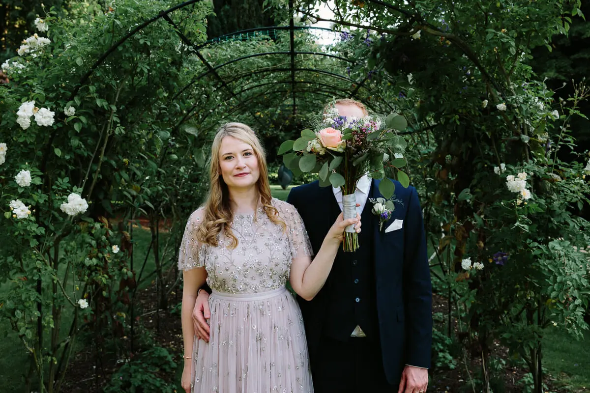 Bride and groom at OXFORD UNIVERSITY WEDDING AT ST. HUGH'S COLLEGE