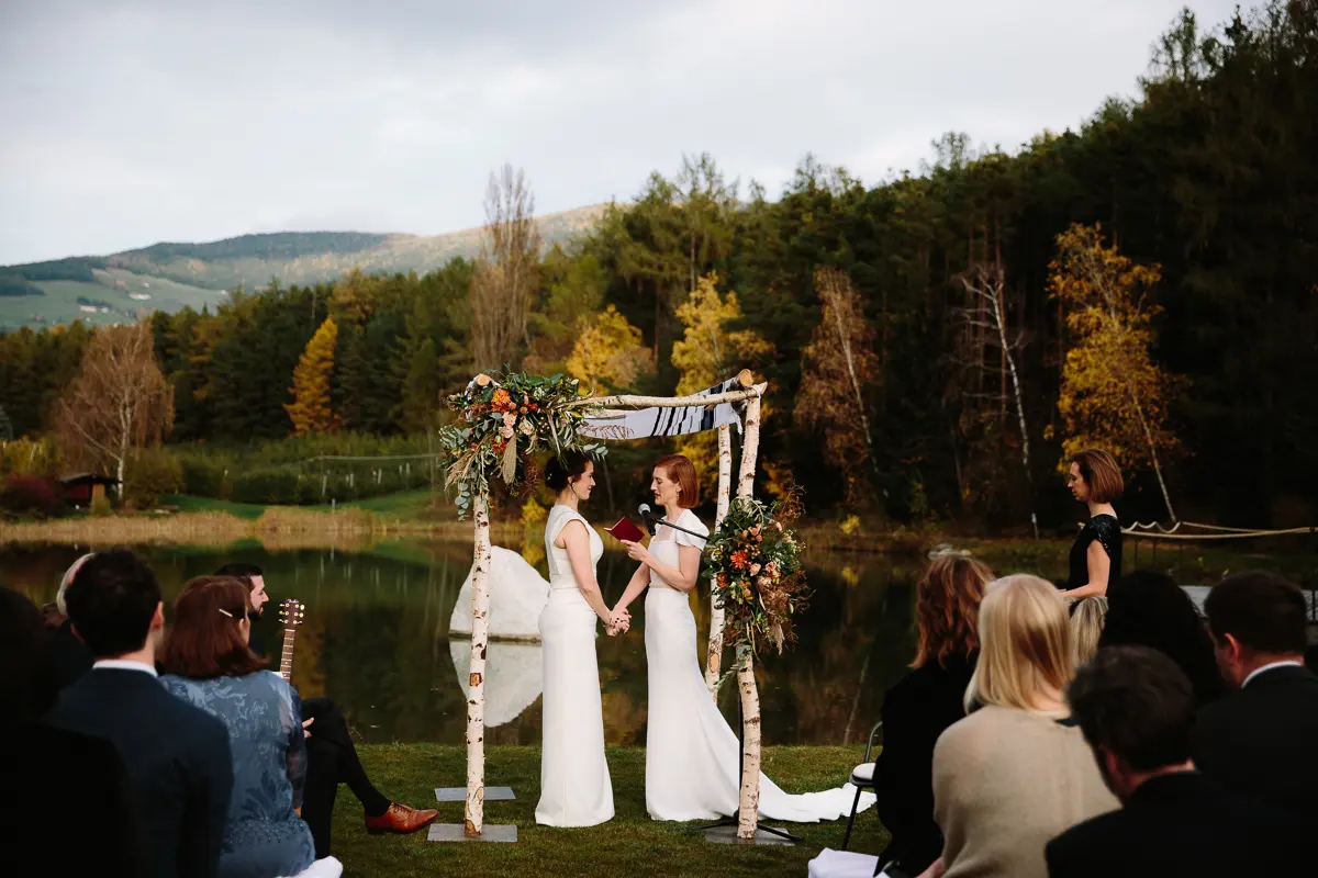 wedding photographer taken a photo of two brides getting married