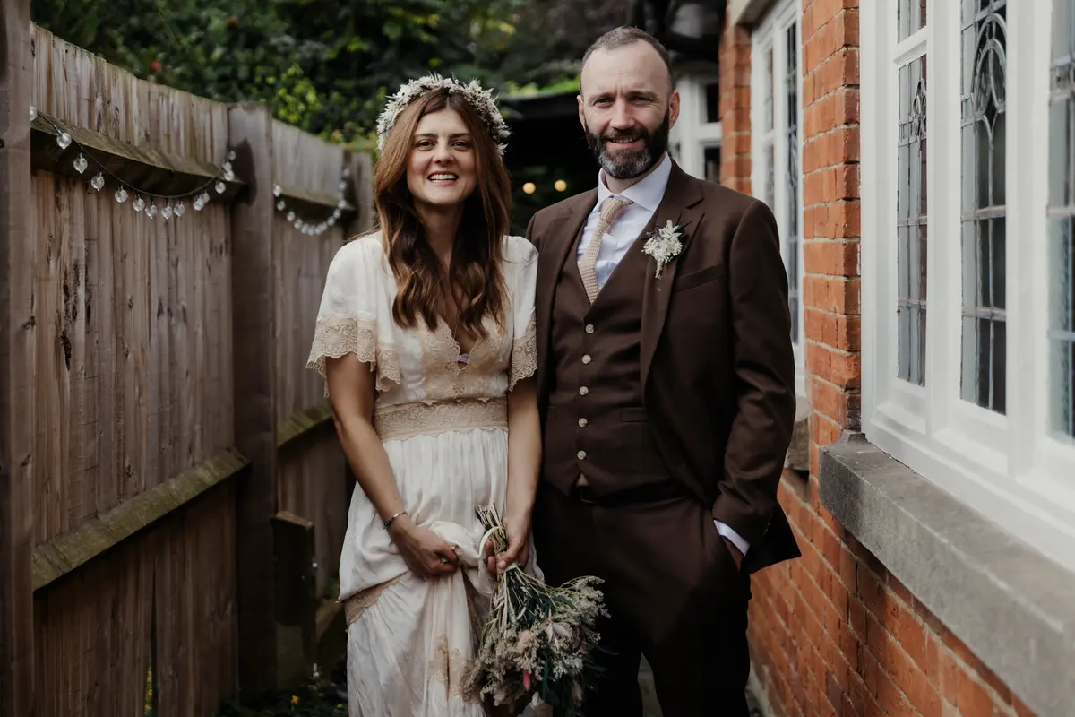 Wedding couple at Oxford Blue pub reception