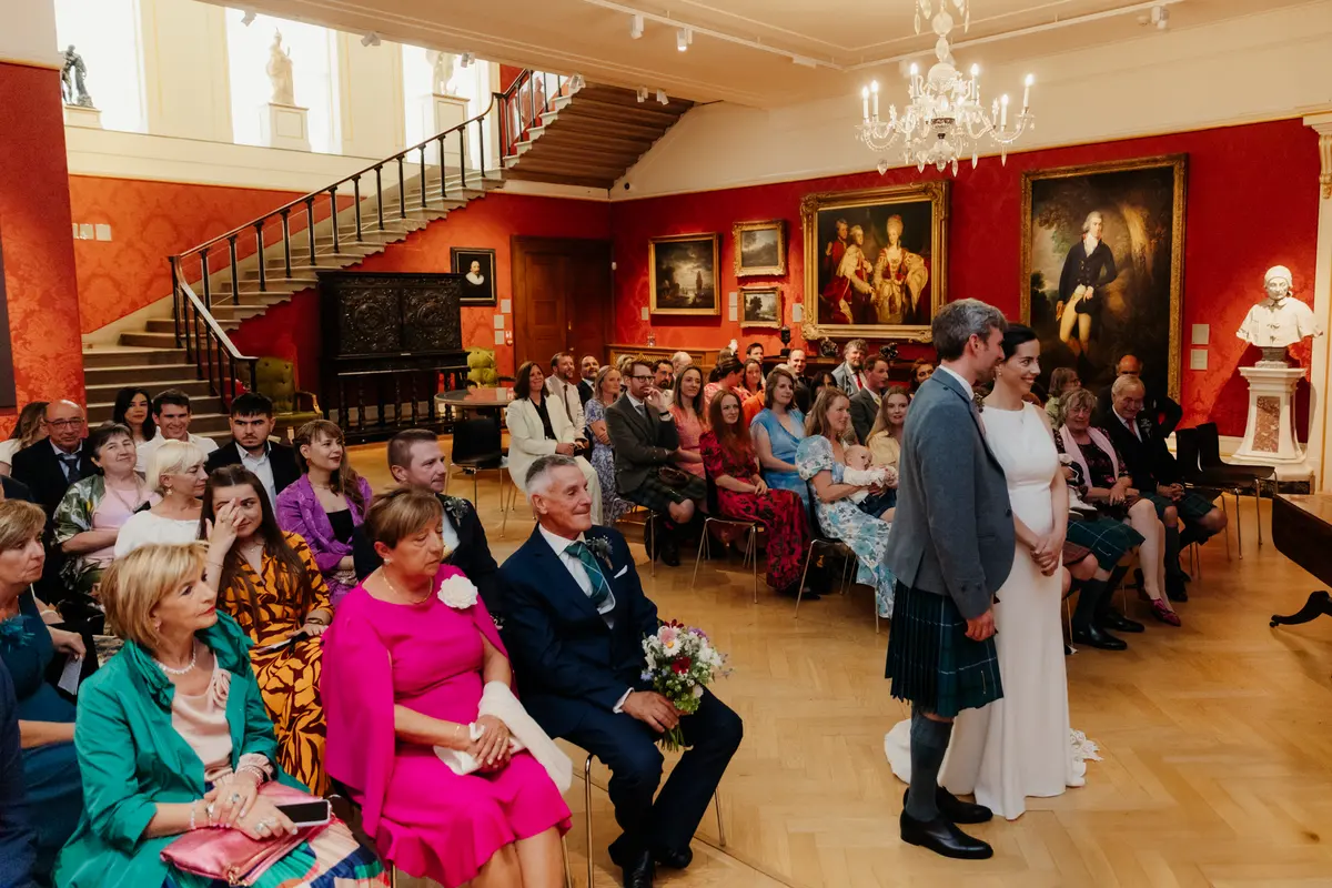 Wedding ceremony in the European Art Gallery at the Ashmolean Museum Oxford