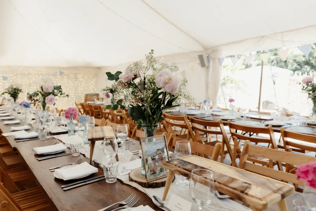 The Perch wedding with tables and décor