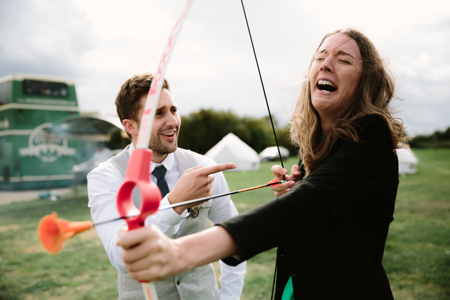 Garden games at The Maybush Tipi Wedding Venue