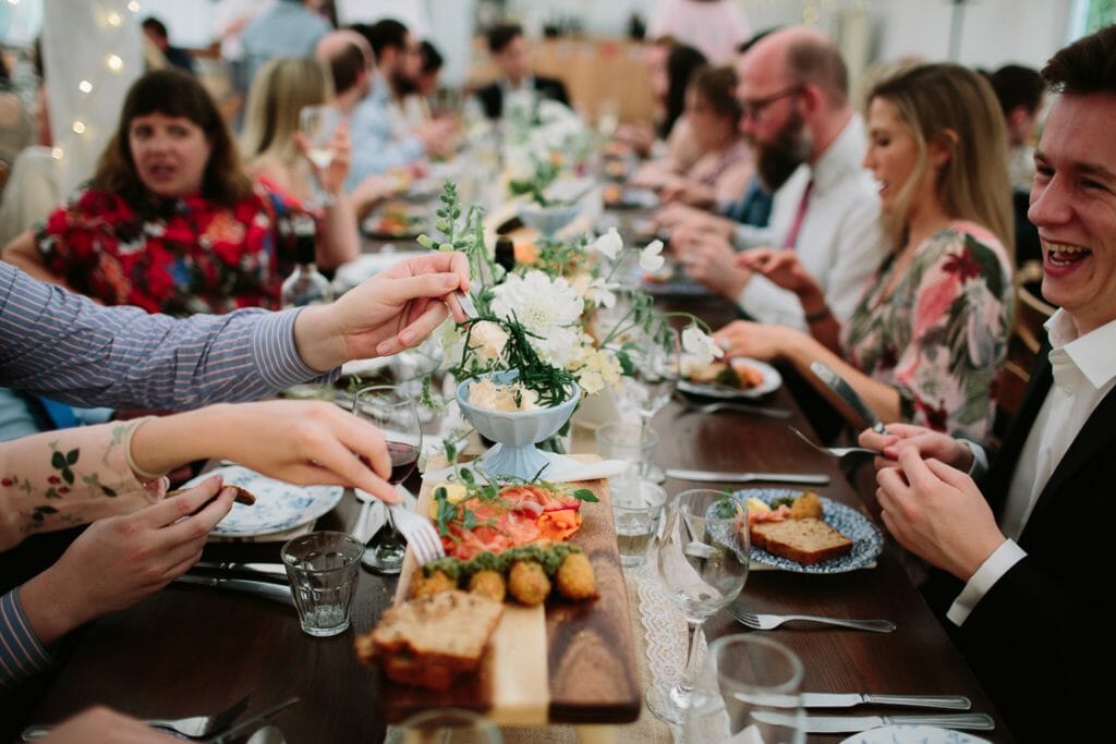 Weddings at The Perch Oxford - sharing food