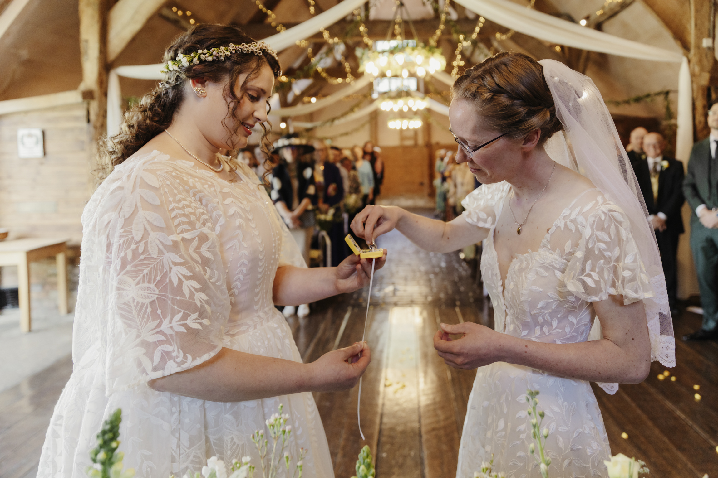 ring exchange at Lains Barn Wedding Venue
