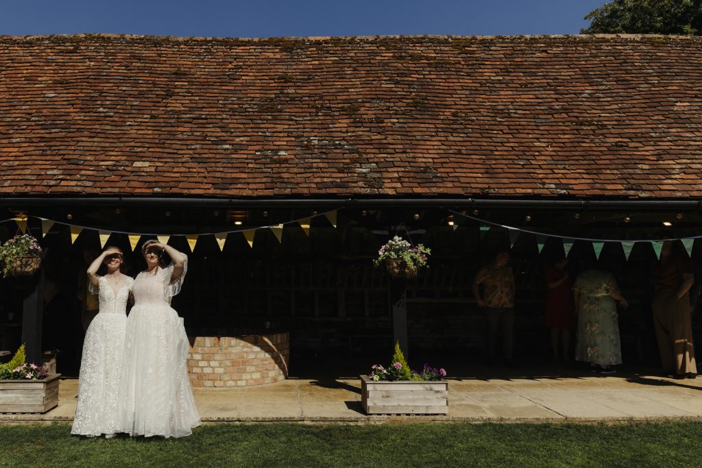 Lains Barn Wedding brides