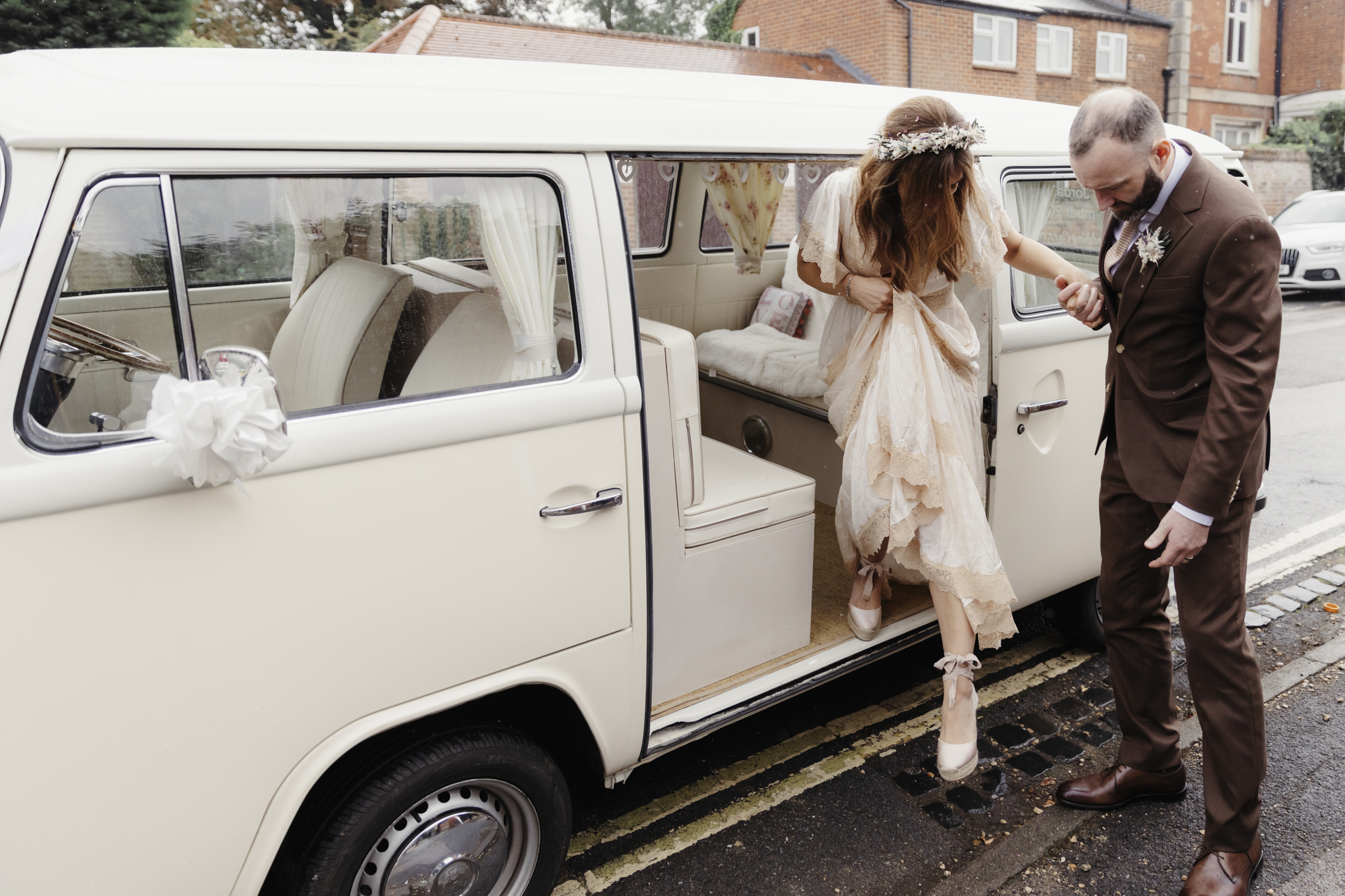 Guests celebrating outside The Oxford Blue pub, Cowley Road