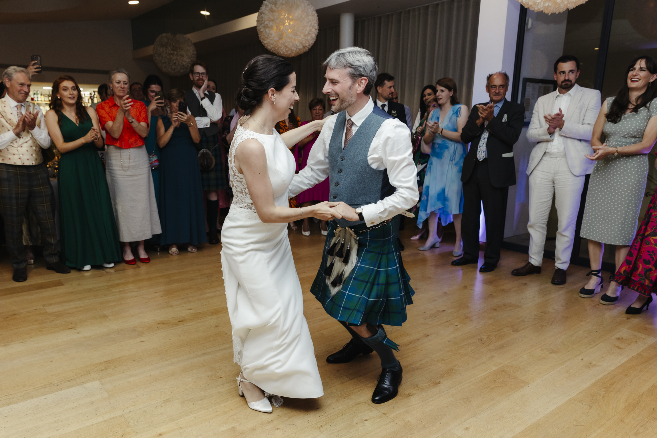 Evening dancing and celebration inside the Ashmolean Museum Oxford
